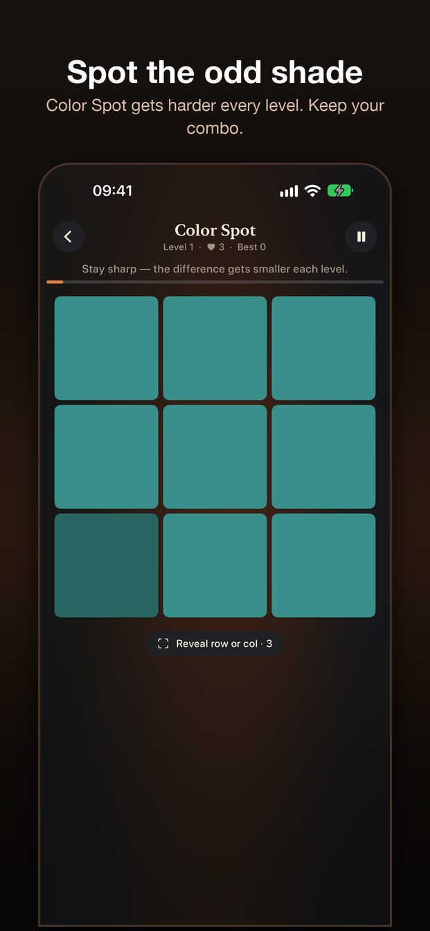 Color Spot odd-shade puzzle